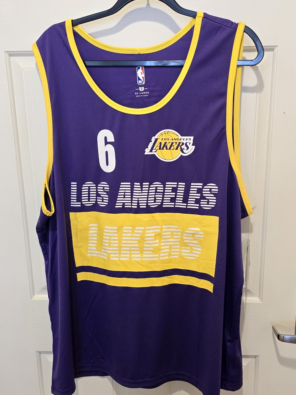 Los Angeles Lakers LeBron James #6 NBA Tank Jersey XXL Purple Gold
